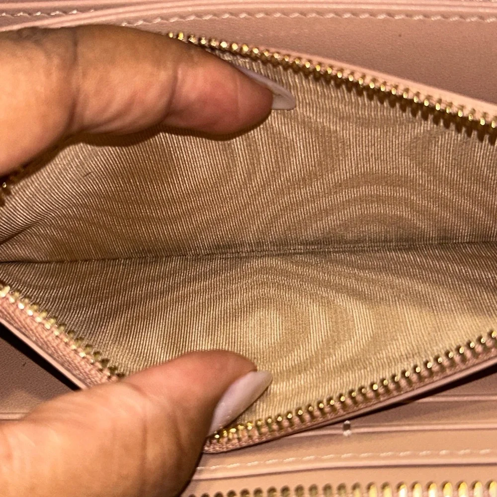 Christian Dior Blush Pink‎ Grained Leather Zippy Wallet